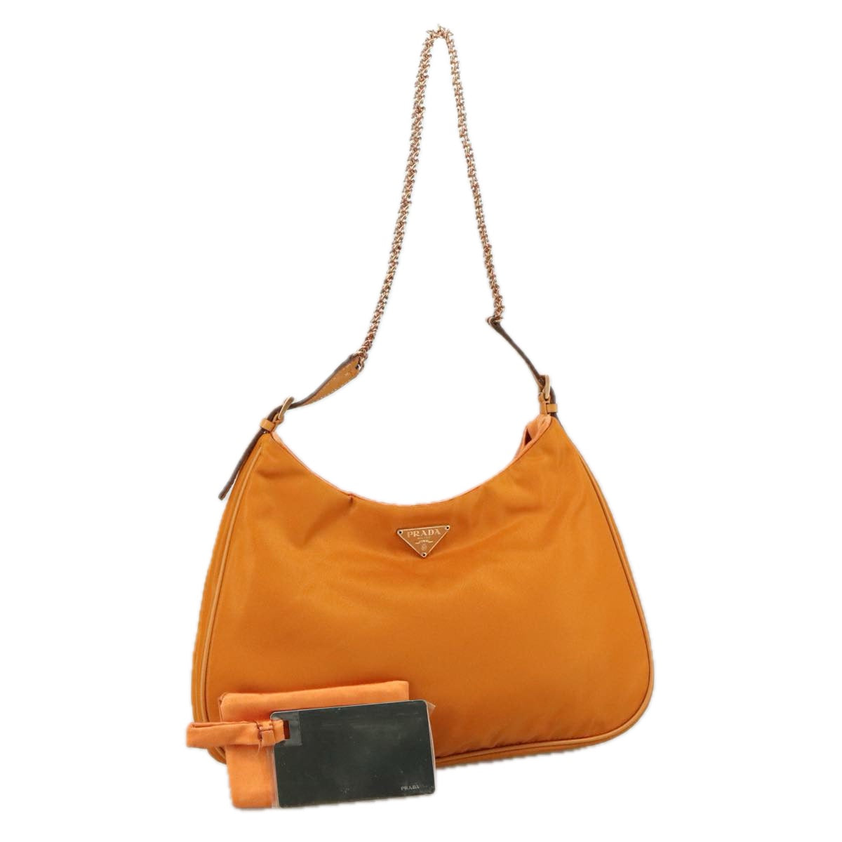 Prada Tessuto Orange Synthetic Shoulder Bag (Pre-Owned)