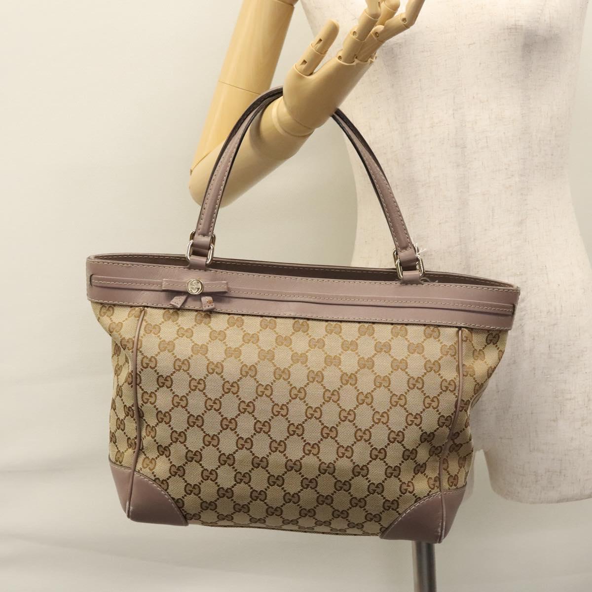 Gucci Gg Canvas Beige Canvas Tote Bag (Pre-Owned)