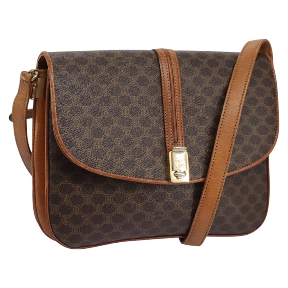 Céline Macadam Brown Canvas Shoulder Bag (Pre-Owned)