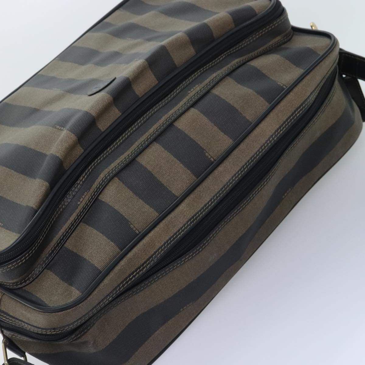 Fendi Pecan Brown Canvas Shoulder Bag (Pre-Owned)