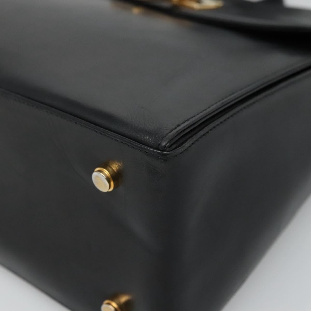 Salvatore Ferragamo Gancini Black Leather Handbag (Pre-Owned)