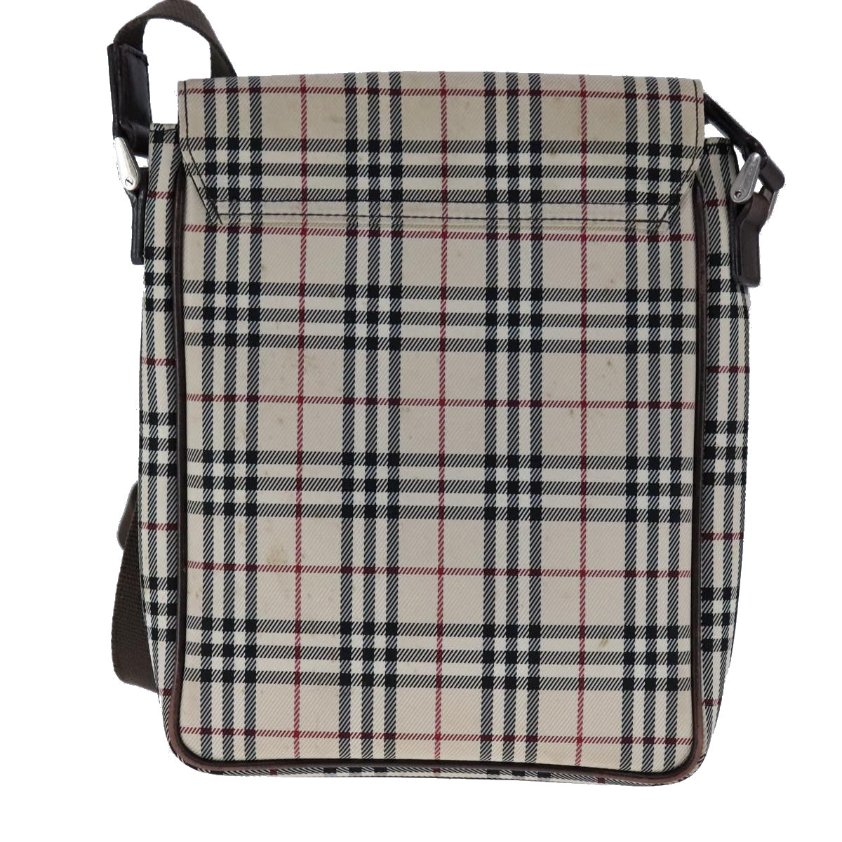 Burberry Nova Check Beige Canvas Shoulder Bag (Pre-Owned)