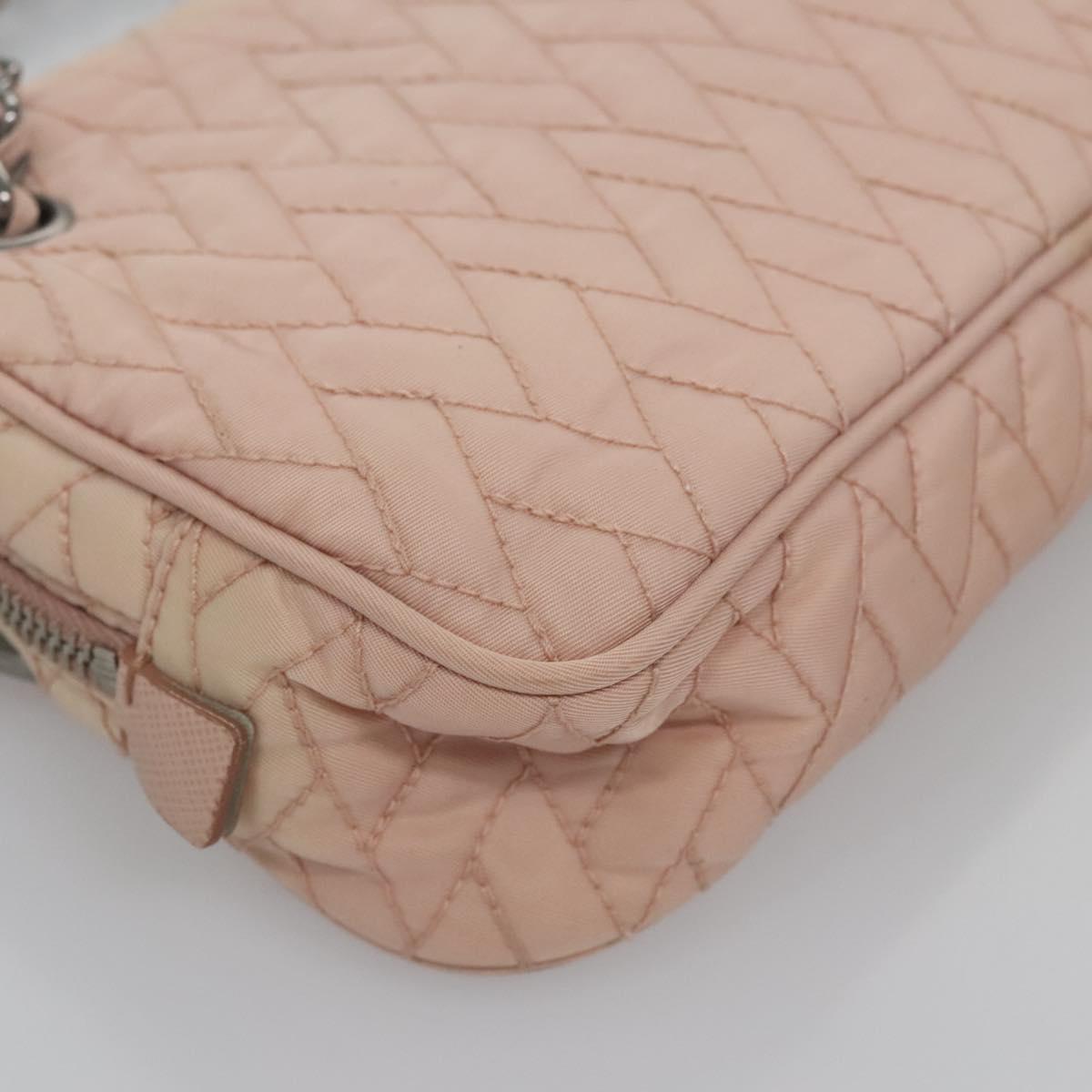 Prada Tessuto Pink Calfskin Shoulder Bag (Pre-Owned)