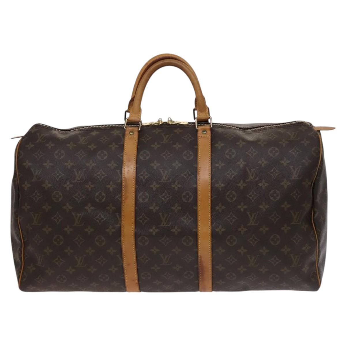 Louis Vuitton Keepall 55 Brown Canvas Travel Bag (Pre-Owned)