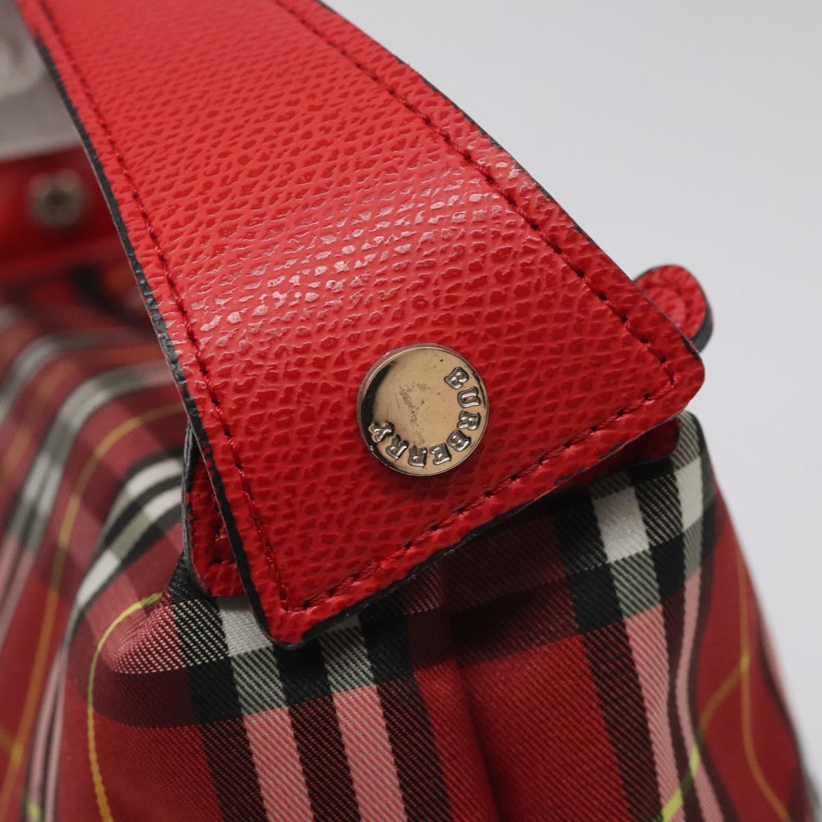 Burberry Nova Check Red Synthetic Handbag (Pre-Owned)