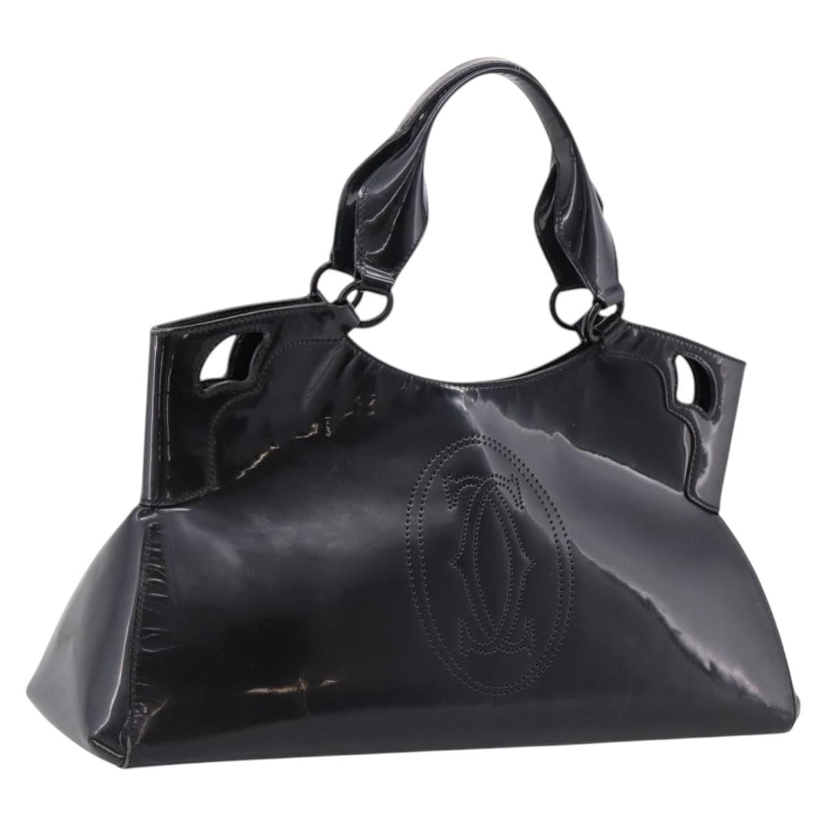 Cartier Marcello Patent Leather Black Patent_Leather Handbag (Pre-Owned)