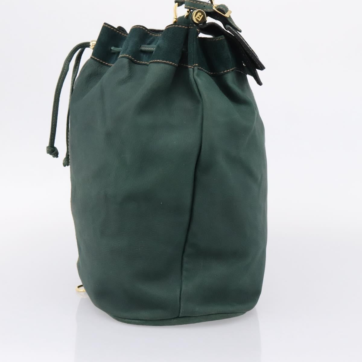 Fendi Handbag Suede Green Suede Handbag (Pre-Owned)