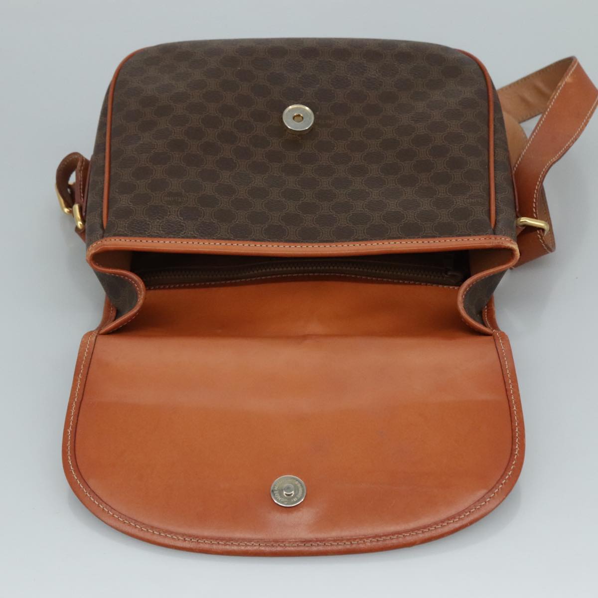 Céline Macadam Brown Canvas Shoulder Bag (Pre-Owned)