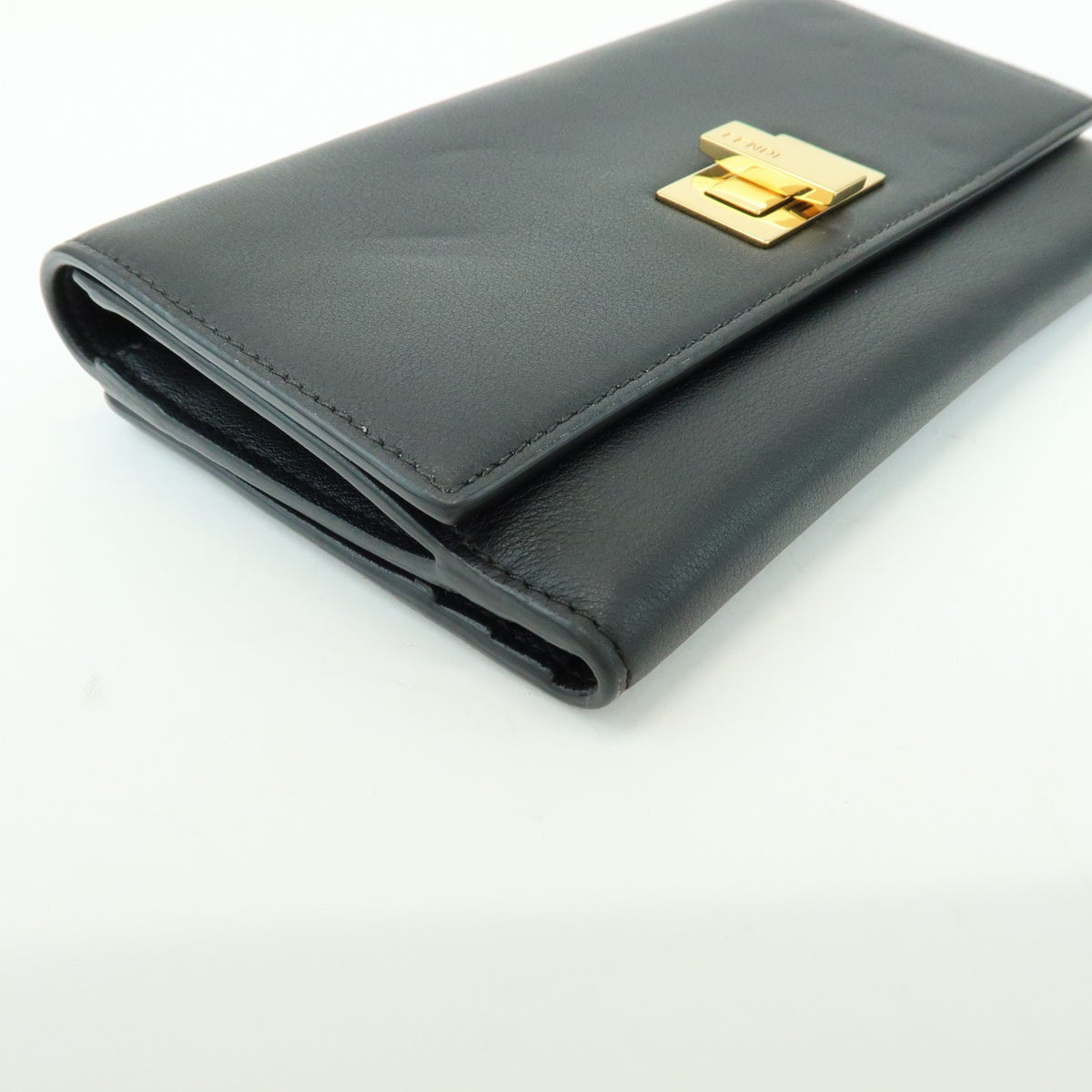 Fendi Selleria Peekaboo Leather Black Leather Wallets Accessory (Pre-Owned)