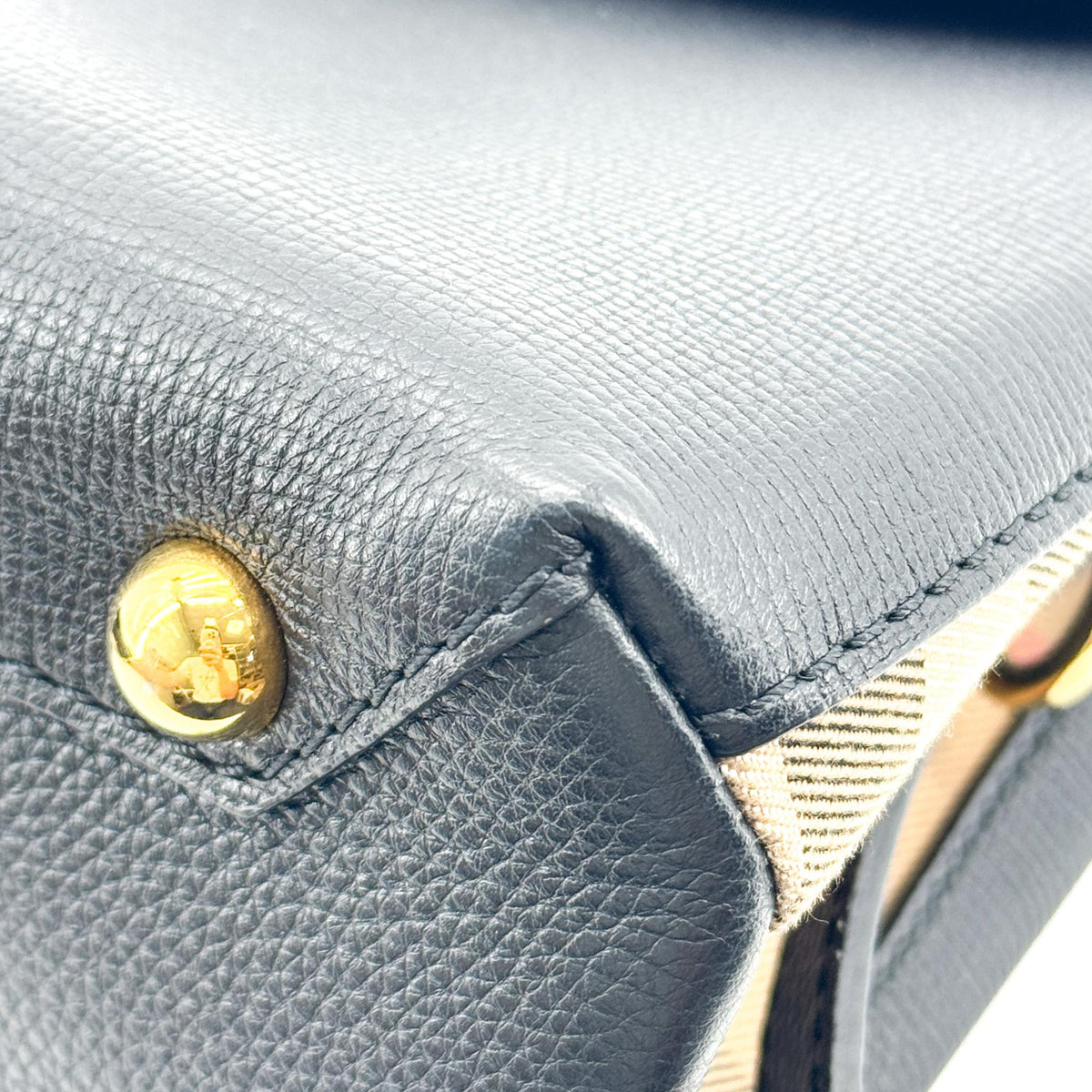 Burberry Camberley Top Handle Leather Black Leather Handbag (Pre-Owned)