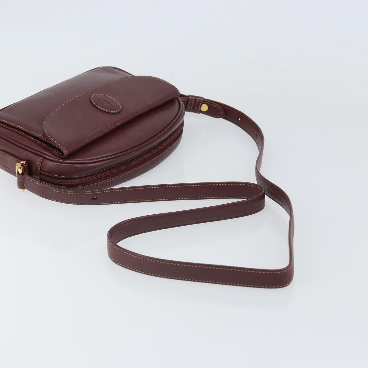 Cartier Must De Cartier Leather Burgundy Leather Shoulder Bag Bag (Pre-Owned)