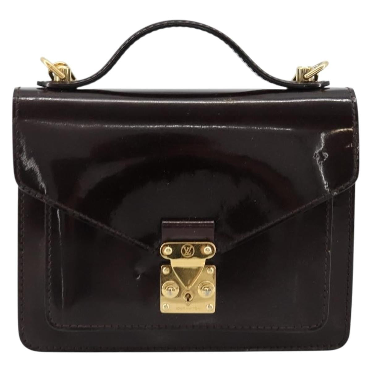 Louis Vuitton Monceau Vernis Burgundy Patent_Leather Handbag (Pre-Owned)