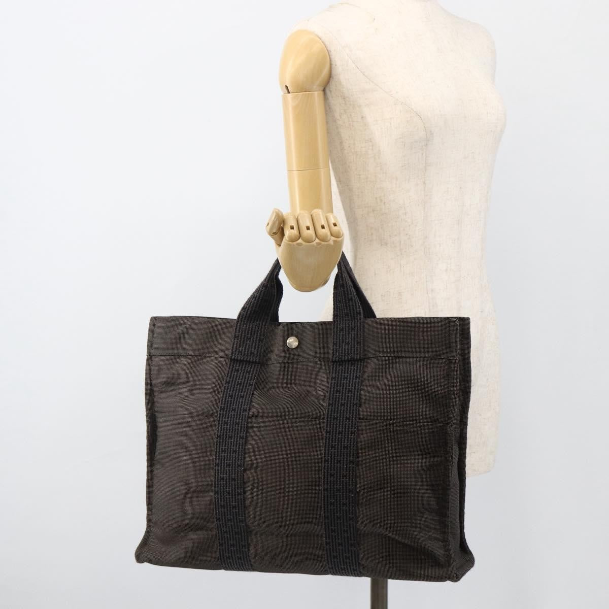 Hermes Fourre-Tout Herline Canvas Gray Canvas Tote Bag Bag (Pre-Owned)