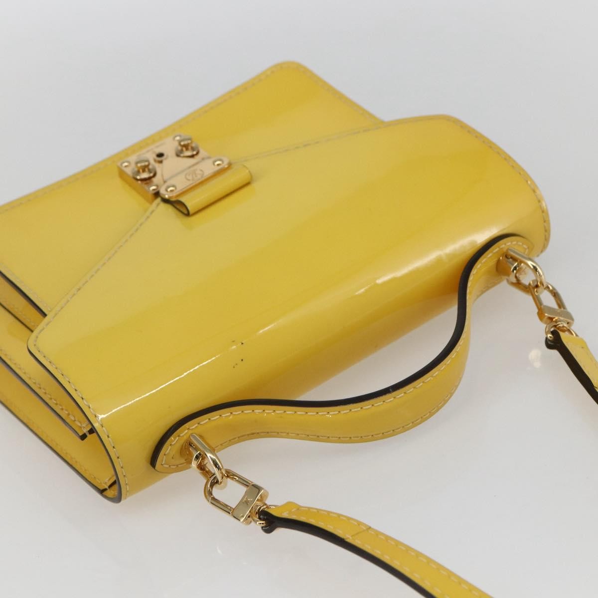 Louis Vuitton Monceau Vernis Yellow Patent_Leather Handbag (Pre-Owned)