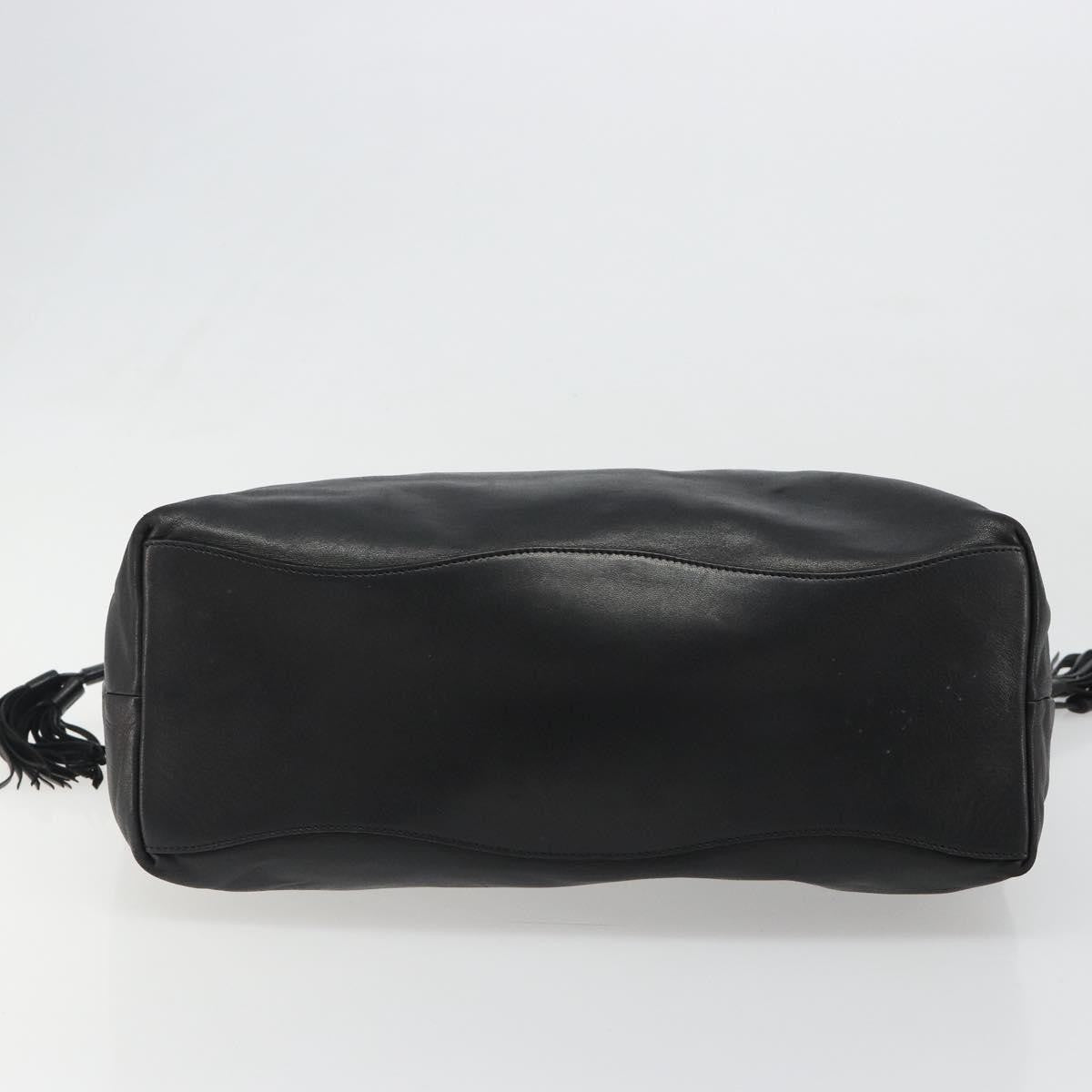 Prada Vitello Daino Convertible Tote Vitello Daino Black Leather Handbag (Pre-Owned)