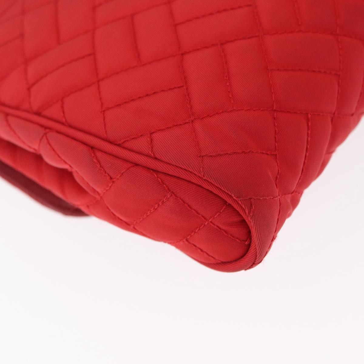 Prada Pushlock Chain Flap Quilted Tessuto Red Nylon Shoulder Bag Bag (Pre-Owned)