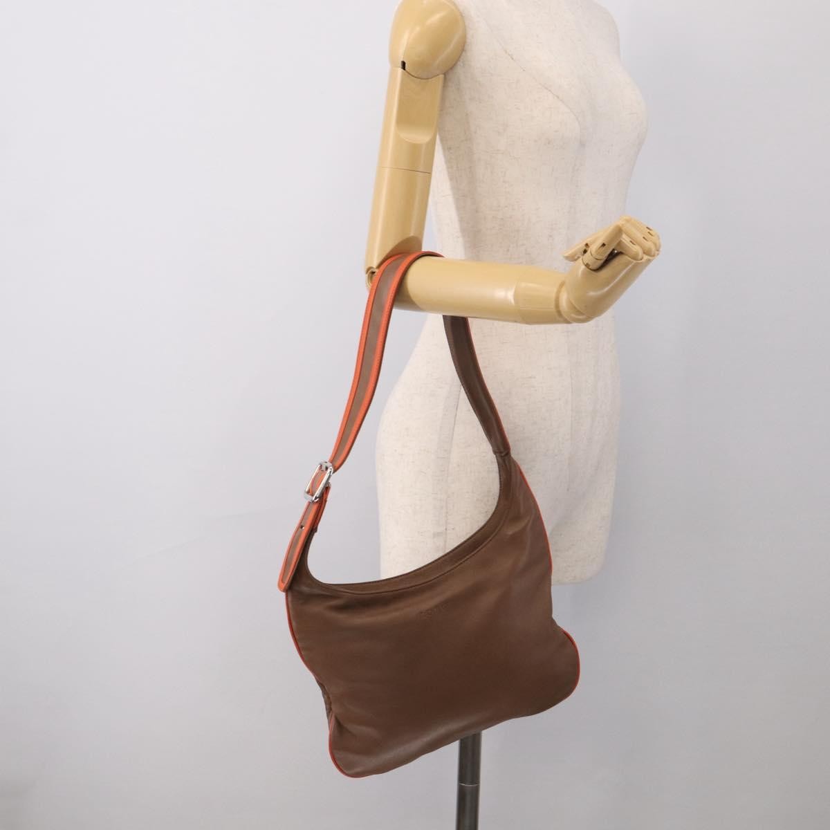 Loewe Shoulder Bag Leather Brown Leather Shoulder Bag Bag (Pre-Owned)