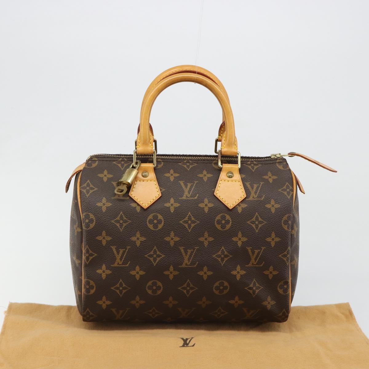 Louis Vuitton Speedy Monogram Canvas Neutral Canvas Handbag (Pre-Owned)