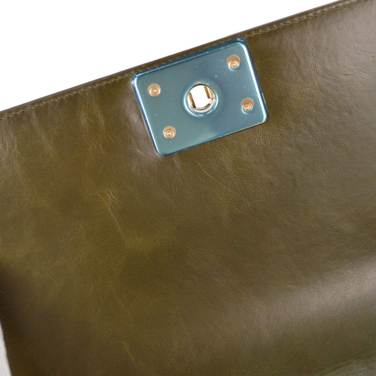 Chanel Boy Flap Shearling With Leather Green Leather Shoulder Bag Bag (Pre-Owned)