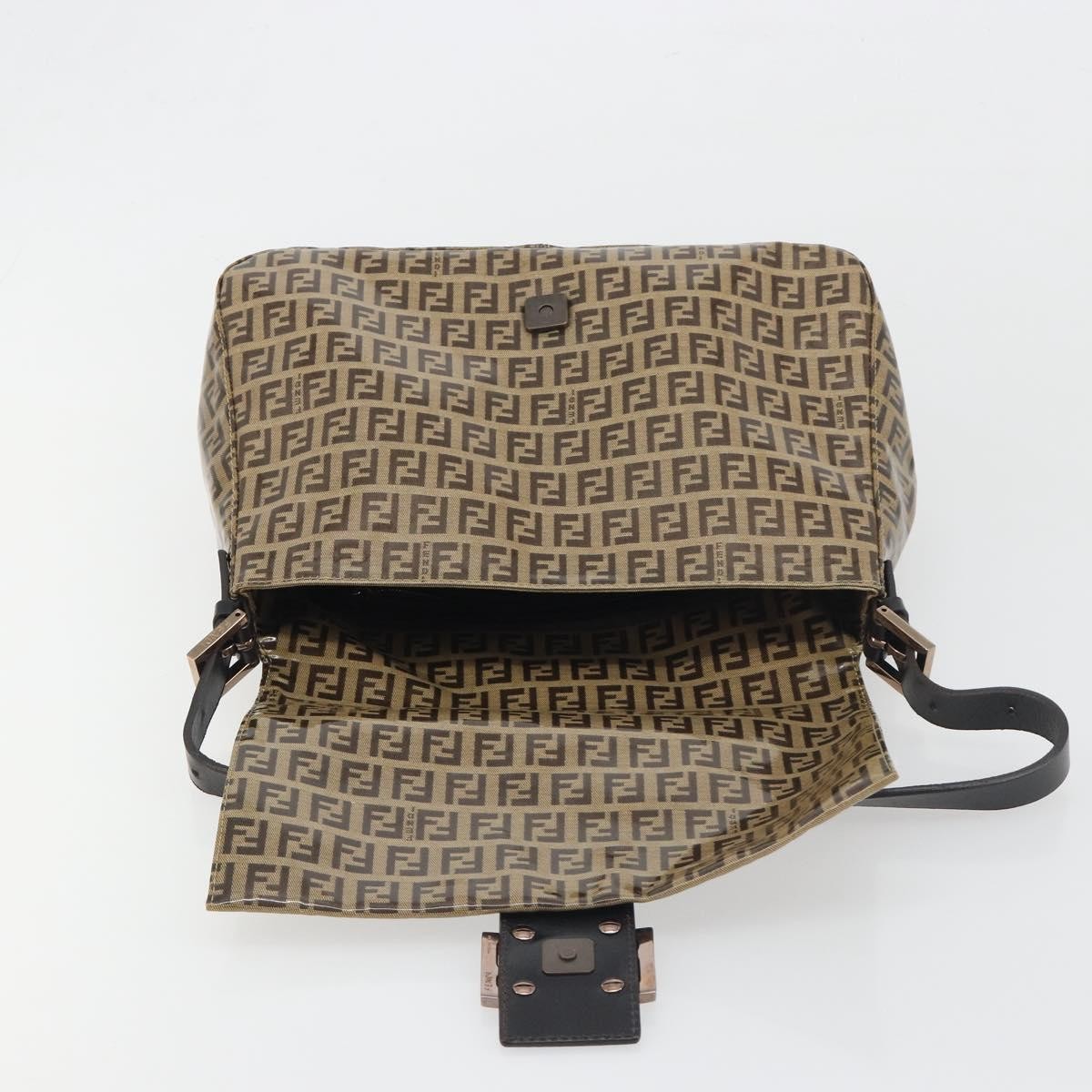 Fendi Mamma Baguette Zucchino Canvas Brown Canvas Shoulder Bag Bag (Pre-Owned)