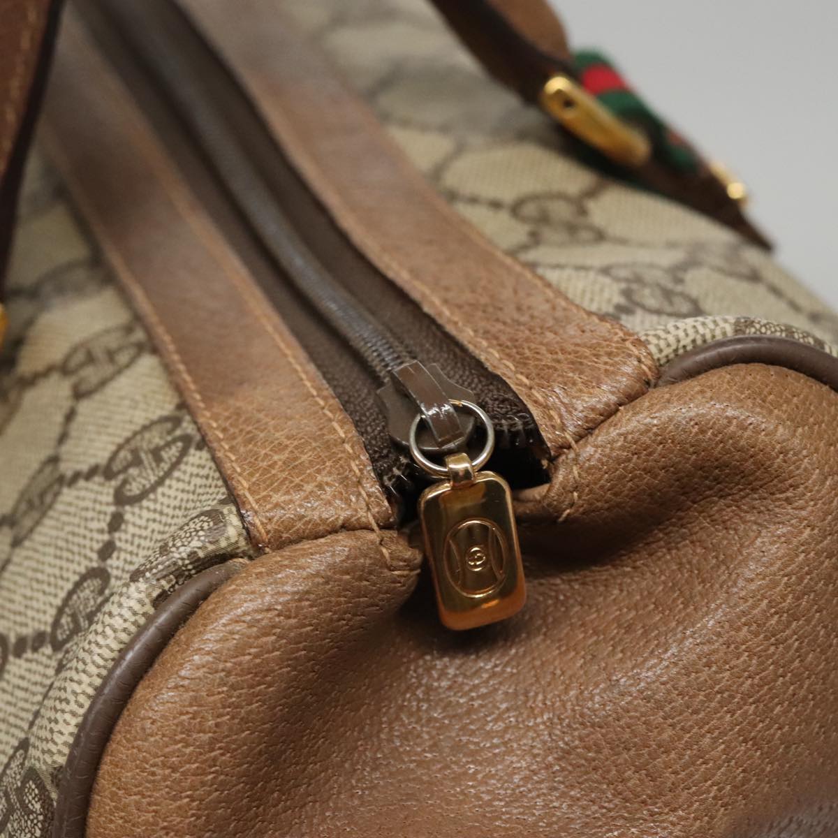 Gucci Sherry Beige Canvas Travel Bag (Pre-Owned)