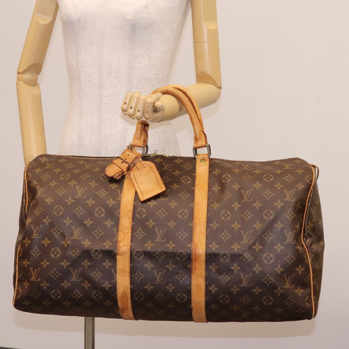Louis Vuitton Keepall 55 Brown Canvas Travel Bag (Pre-Owned)