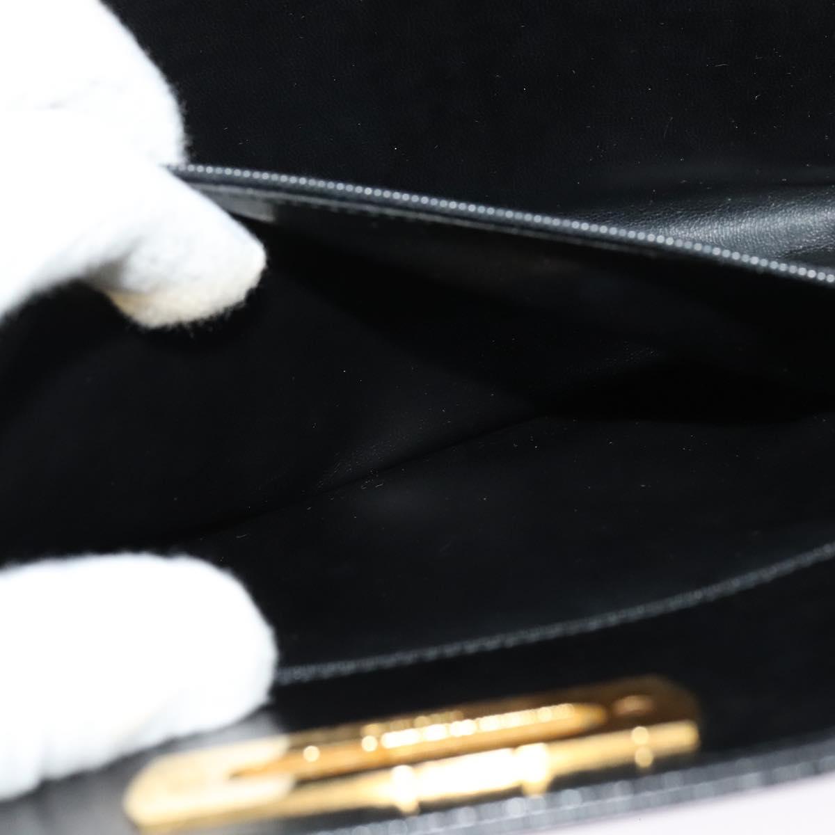Salvatore Ferragamo Gancini Black Leather Shoulder Bag (Pre-Owned)