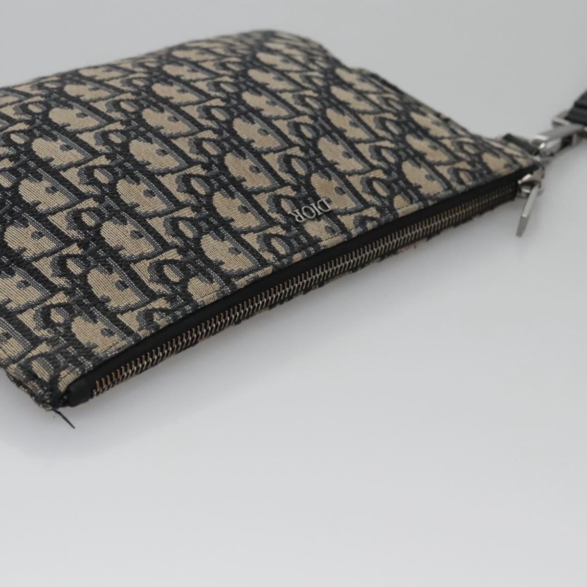 Dior Trotter Navy Canvas Clutch Bag (Pre-Owned)