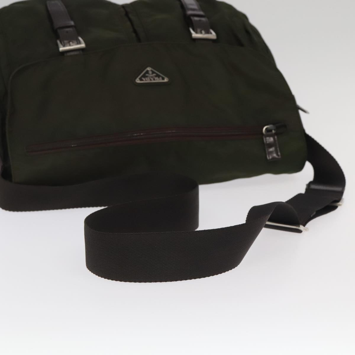 Prada Re-Edition Khaki Synthetic Shoulder Bag (Pre-Owned)