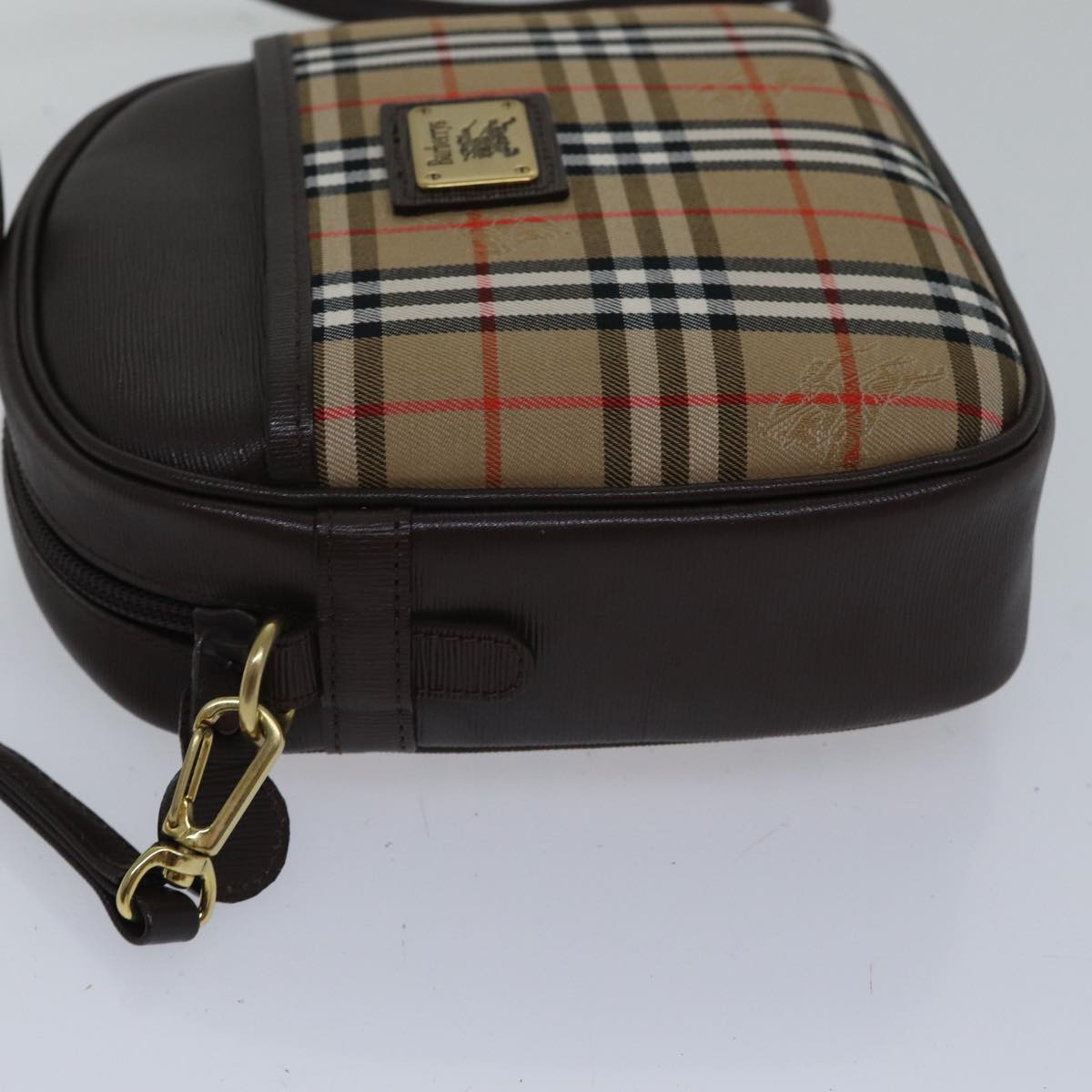 Burberry Nova Check Beige Canvas Shoulder Bag (Pre-Owned)