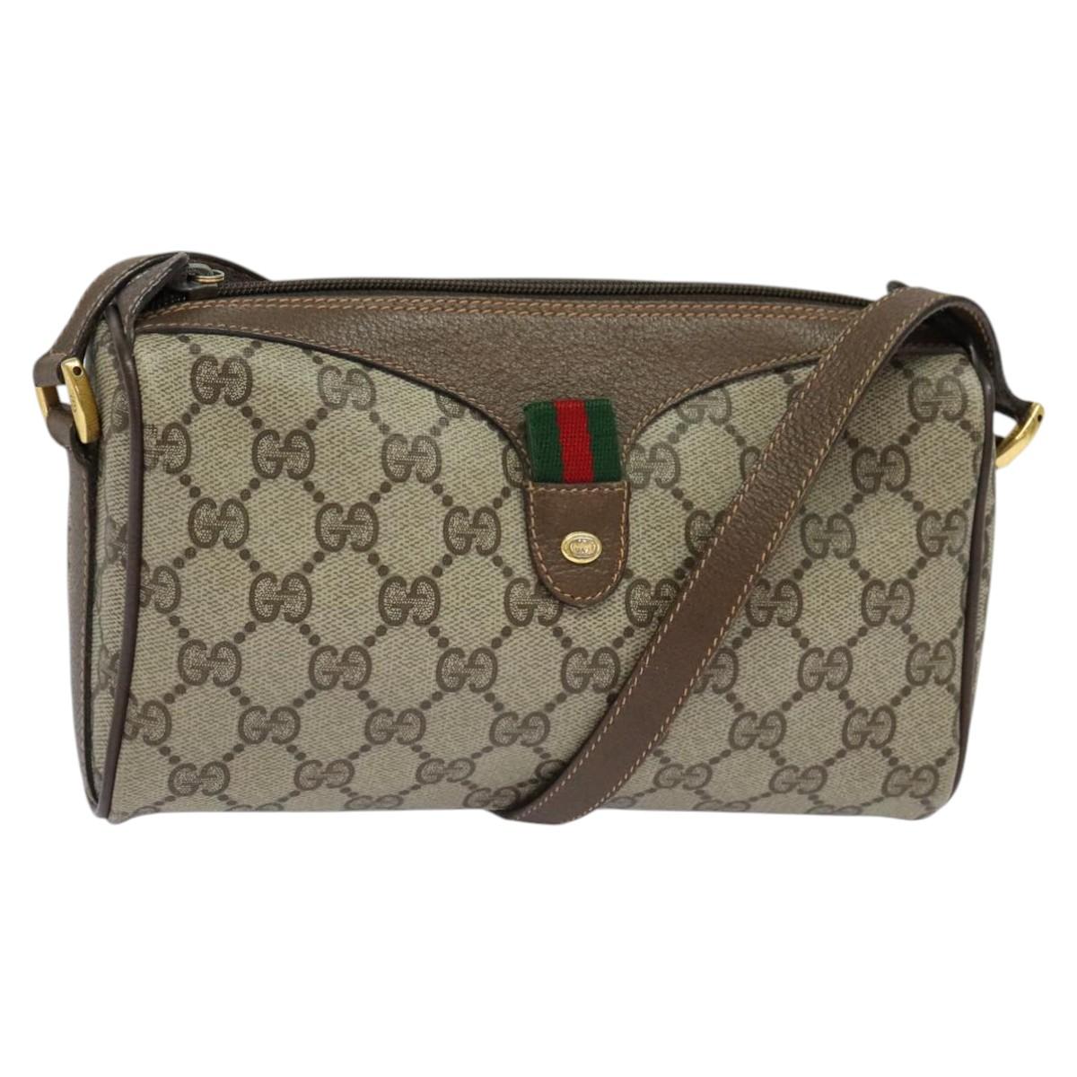 Gucci Shelly Beige Canvas Shoulder Bag (Pre-Owned)
