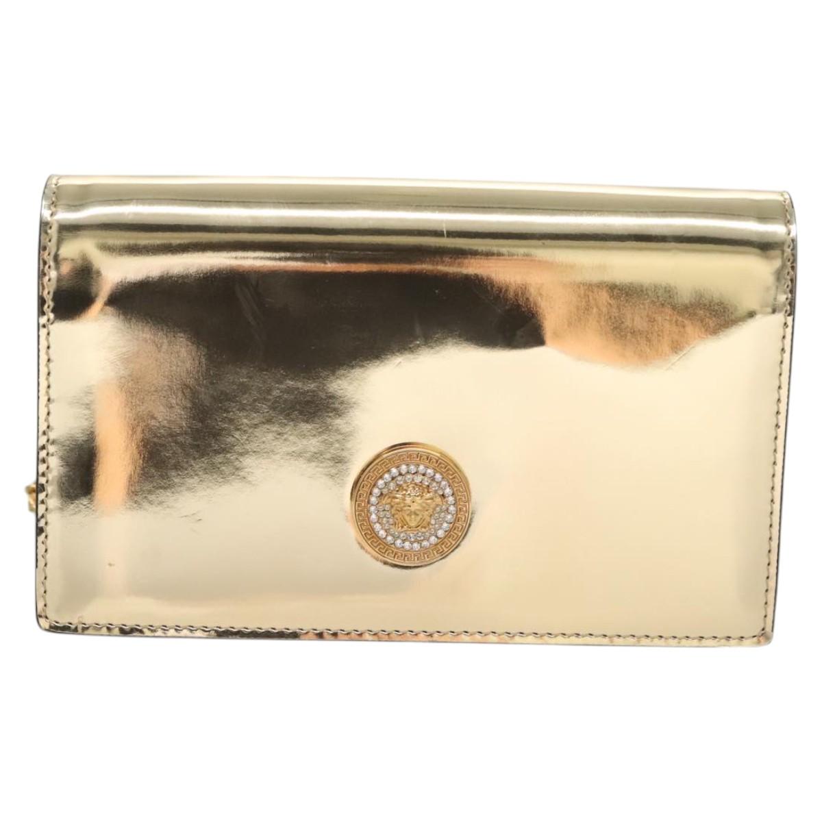 Versace Gold Patent Leather Shoulder Bag (Pre-Owned)