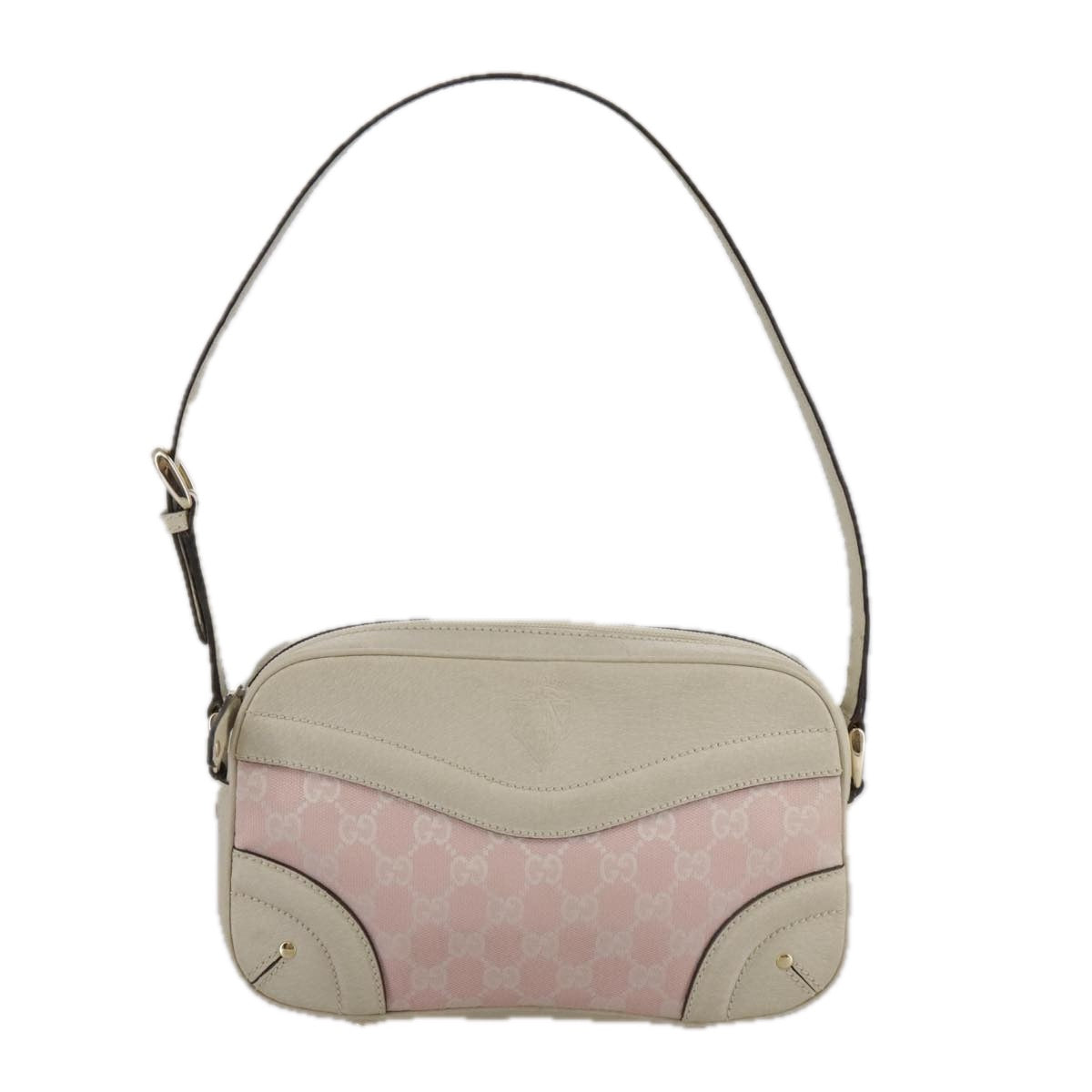 Gucci Crest Pink Leather Shoulder Bag (Pre-Owned)