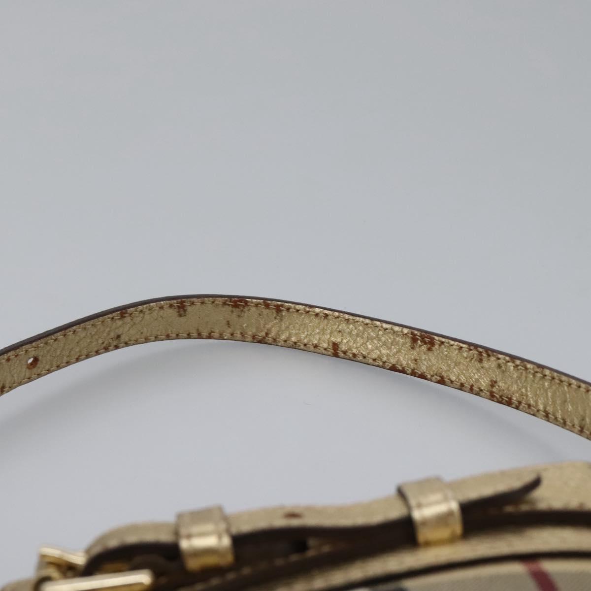 Burberry Haymarket Beige Canvas Shoulder Bag (Pre-Owned)