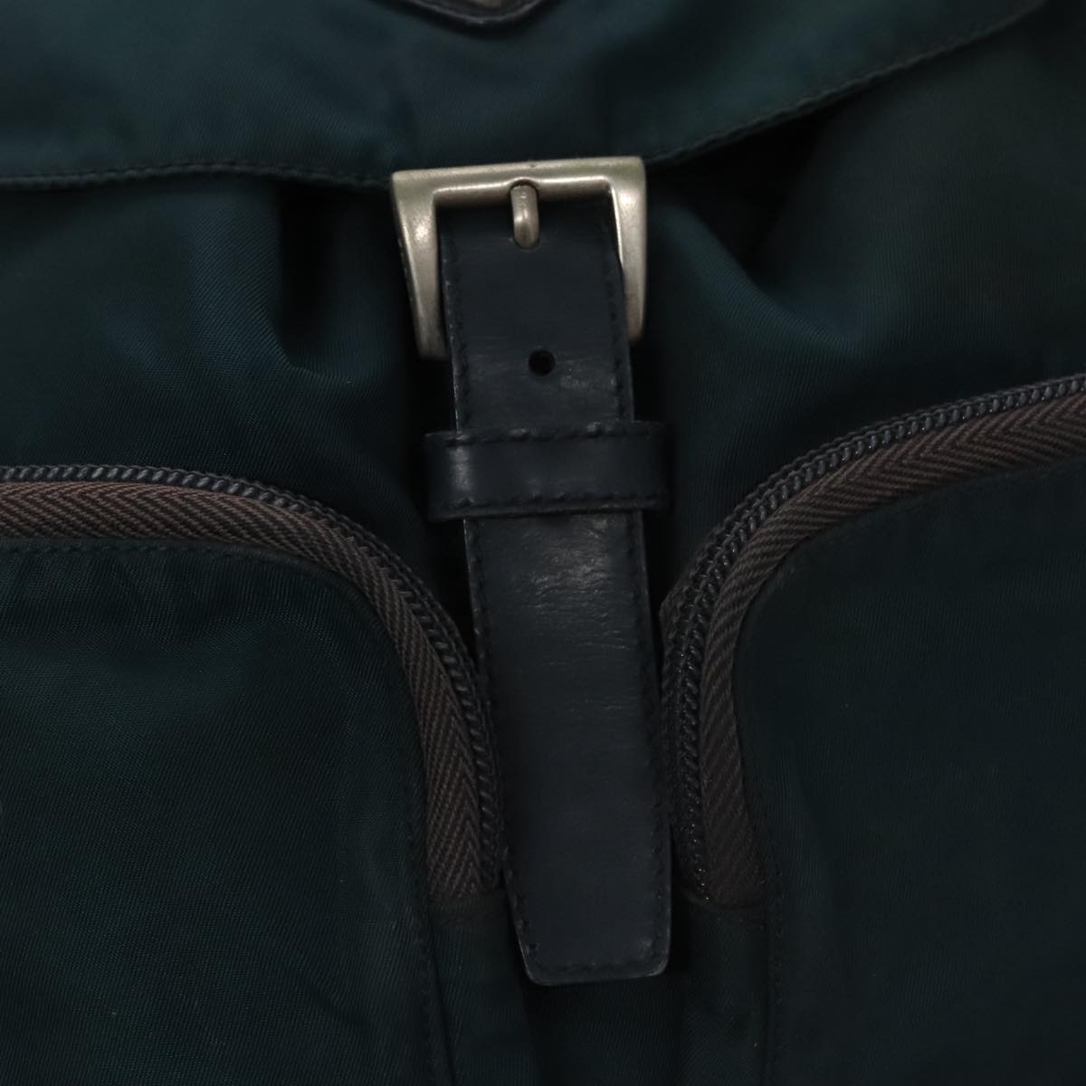 Prada Vela Khaki Synthetic Backpack Bag (Pre-Owned)