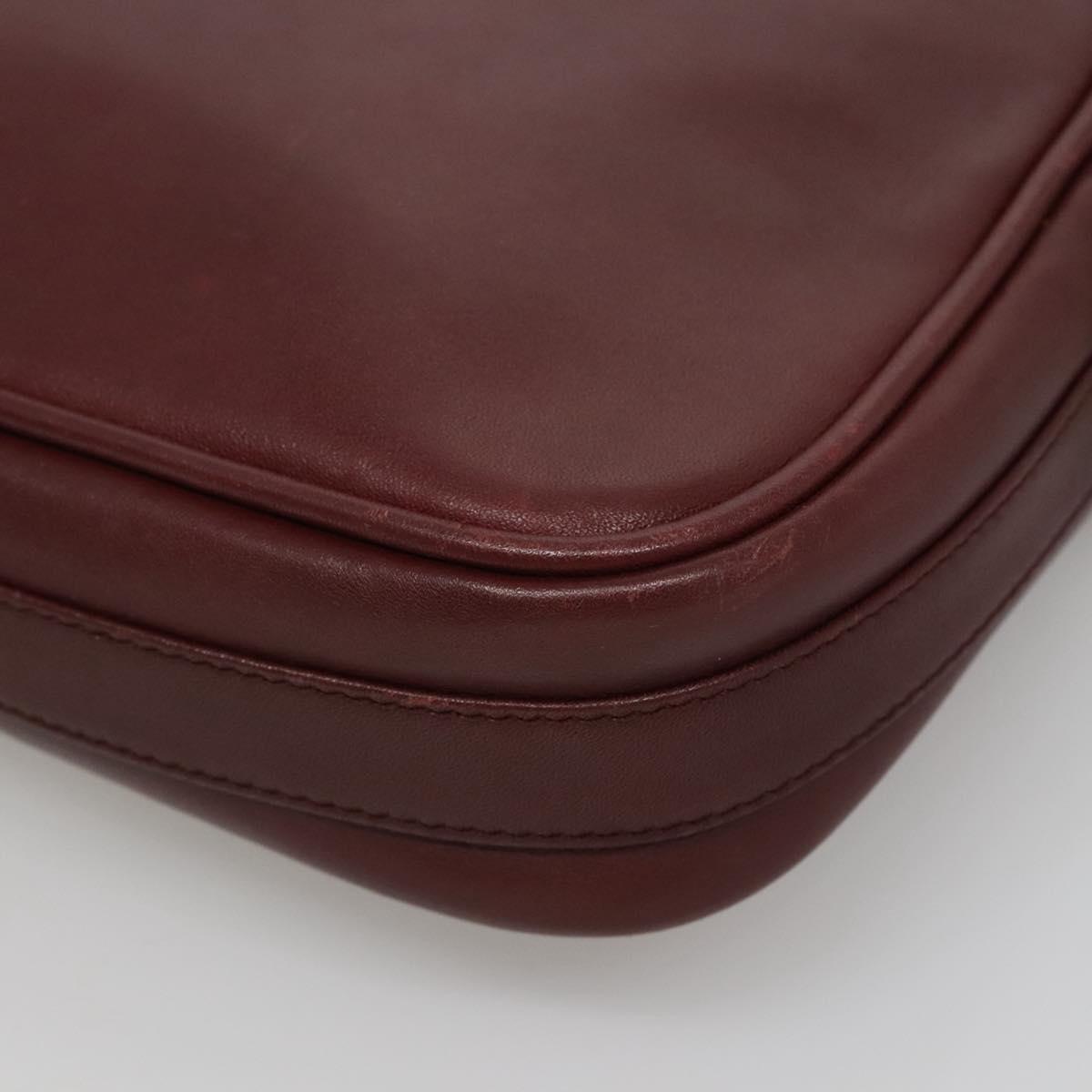 Cartier Must Line Burgundy Leather Shoulder Bag (Pre-Owned)