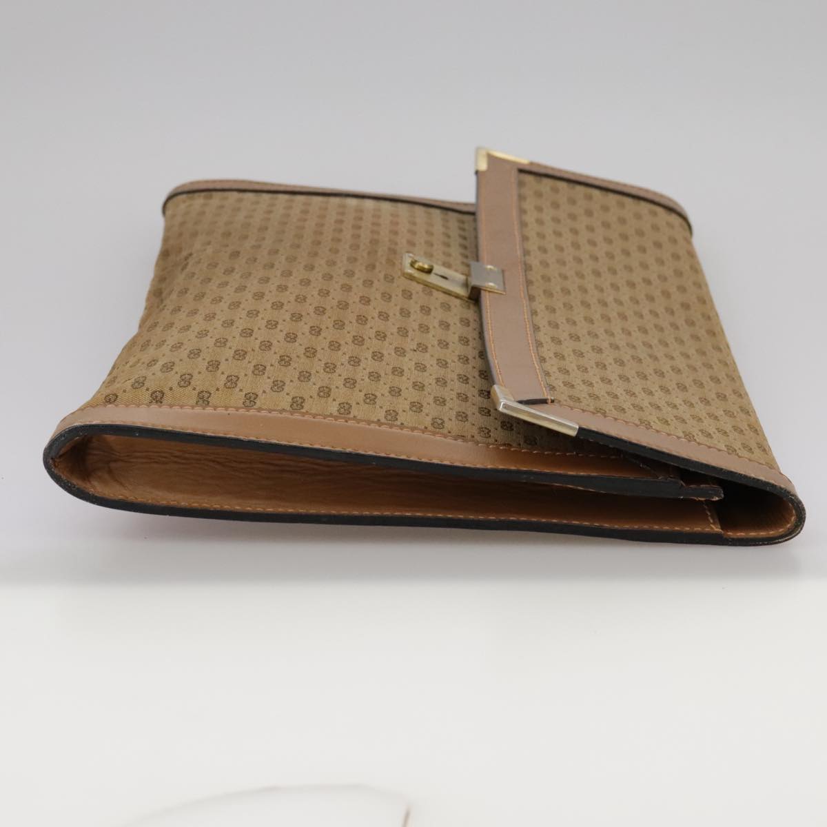 Gucci Micro Small Gg Canvas Beige Canvas Clutch Bag (Pre-Owned)