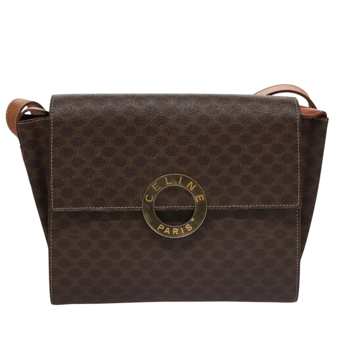 Céline Macadam Brown Canvas Shoulder Bag (Pre-Owned)