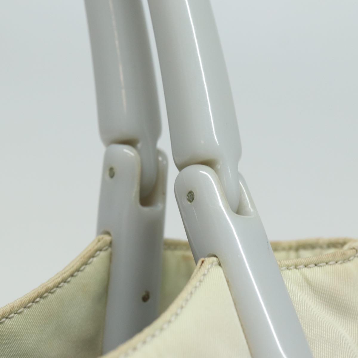 Prada Tessuto Ecru Synthetic Shoulder Bag (Pre-Owned)