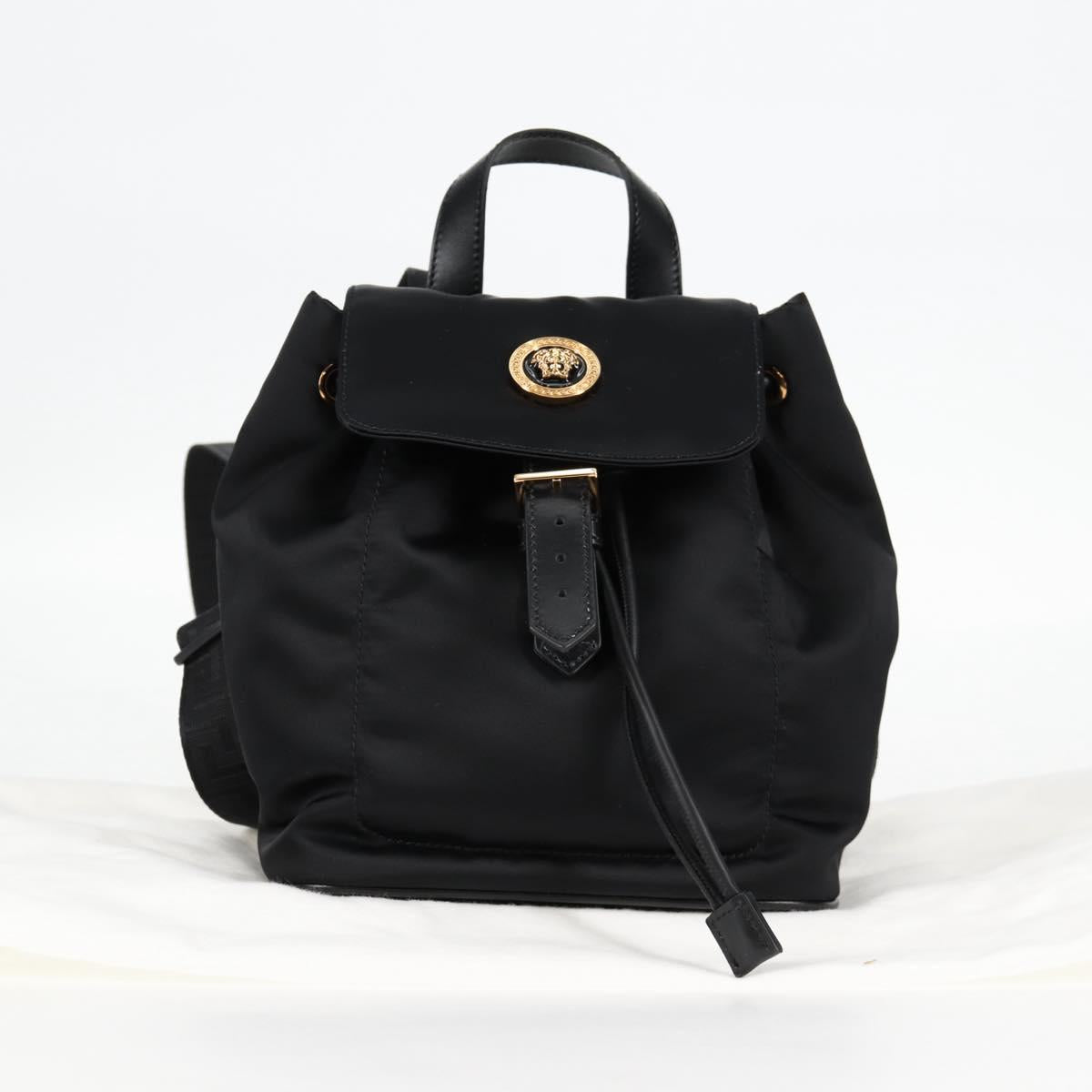 Versace Medusa Black Nylon Backpack Bag (Pre-Owned)