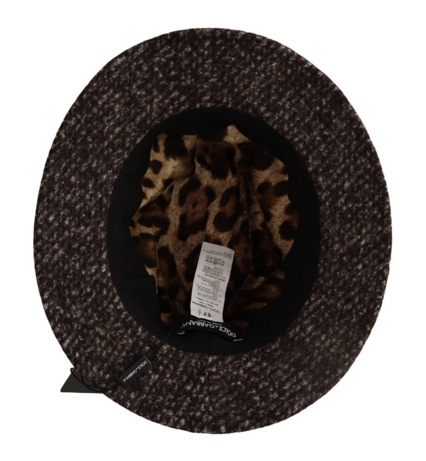 Dolce & Gabbana Gray Melange Blended Textured Tweed Women's Hat