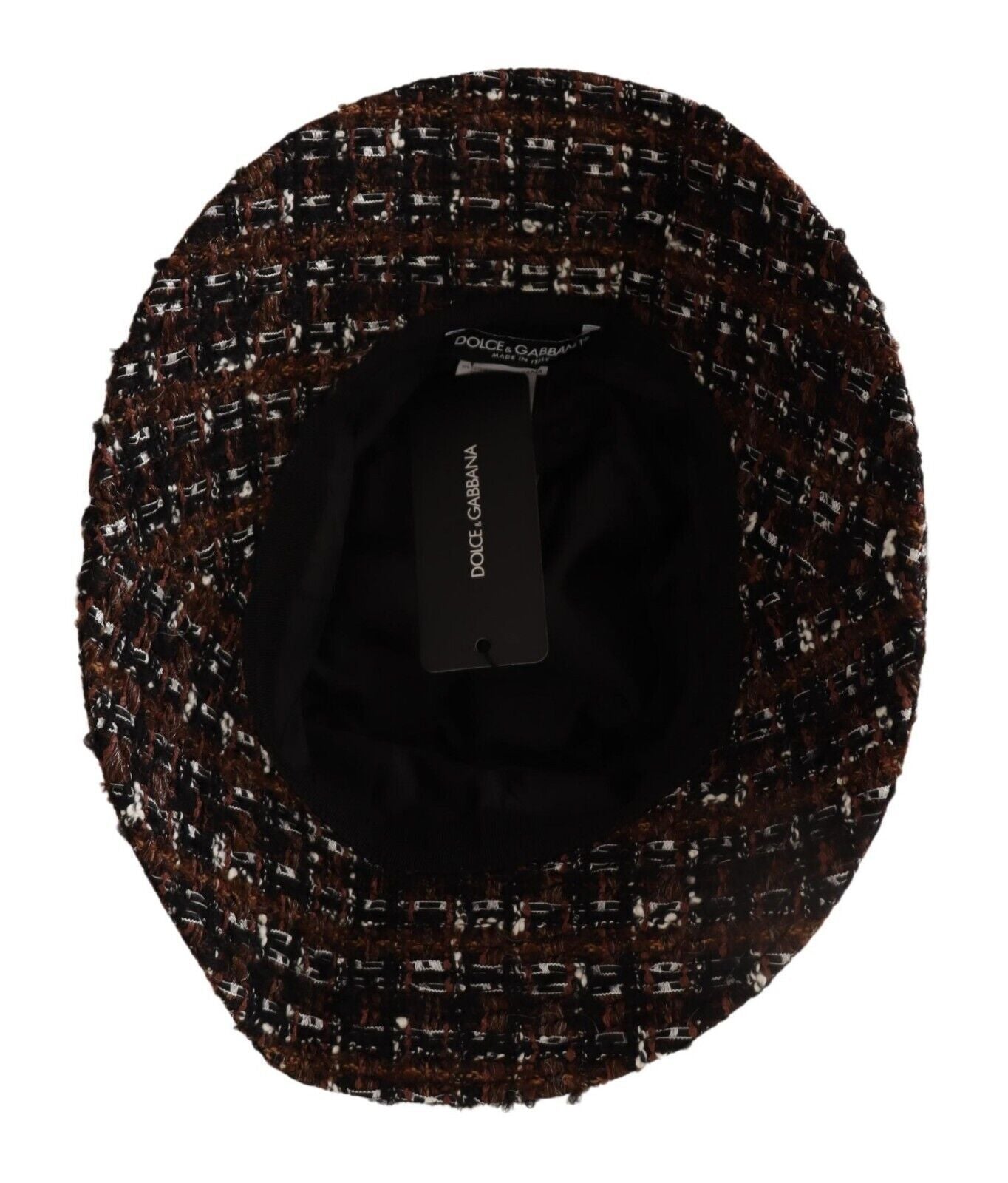 Dolce & Gabbana Multicolor Fabric Woven Wide Brim Bucket Women's Hat