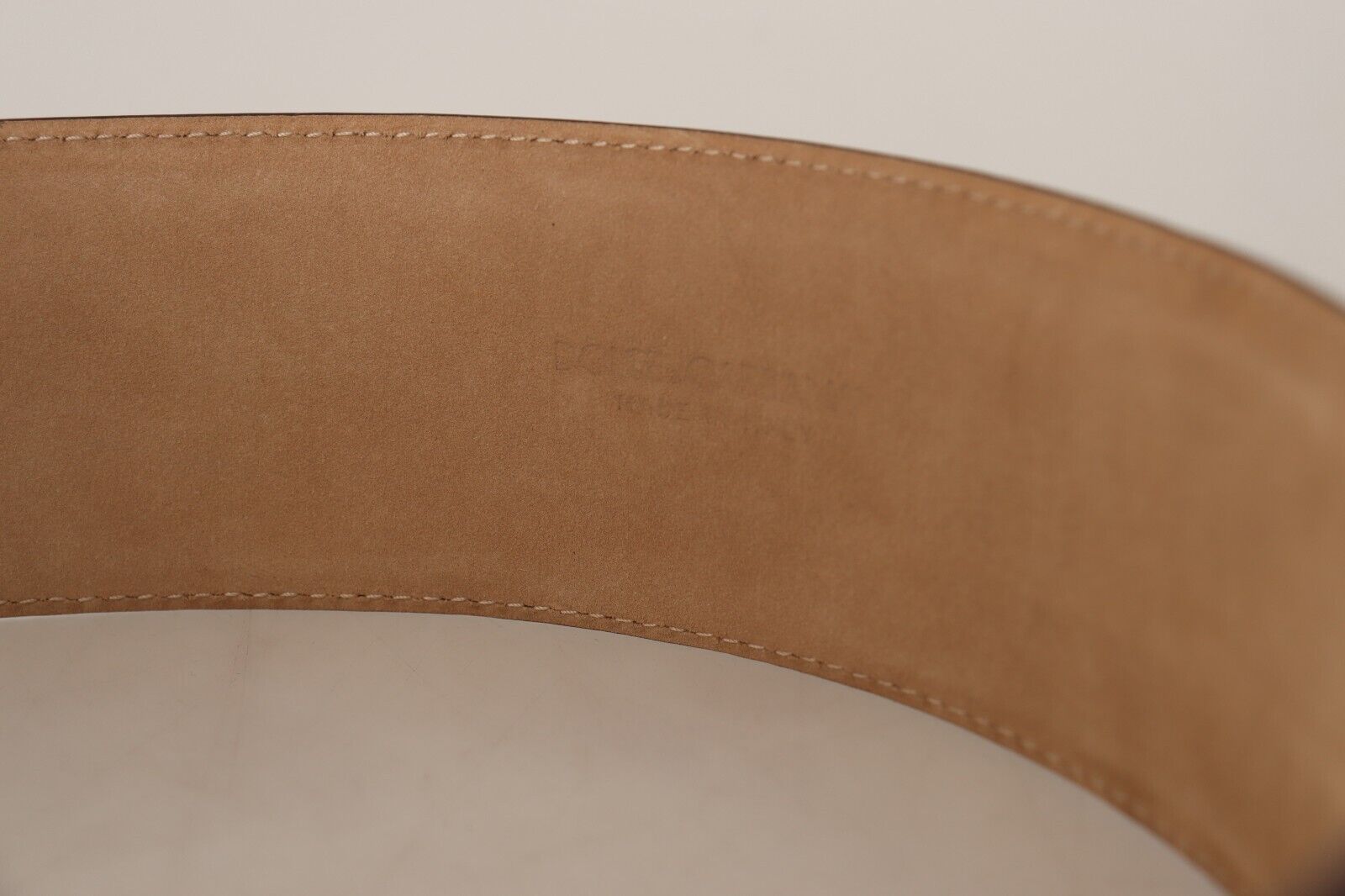 Dolce & Gabbana Elegant Brown Leather Belt with Gold Oval Women's Buckle