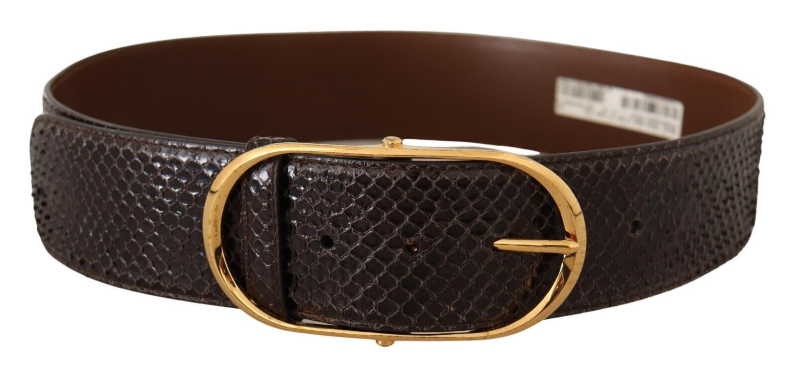 Dolce & Gabbana Elegant Python Leather Belt with Gold Women's Buckle