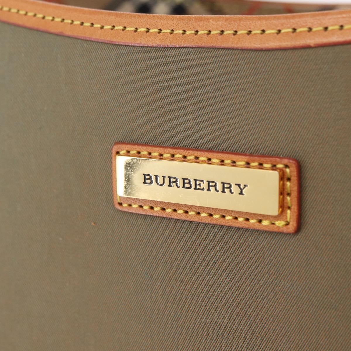 Burberry Shoulder Bag Nova Check Coated Canvas Khaki Canvas Shoulder Bag Bag (Pre-Owned)