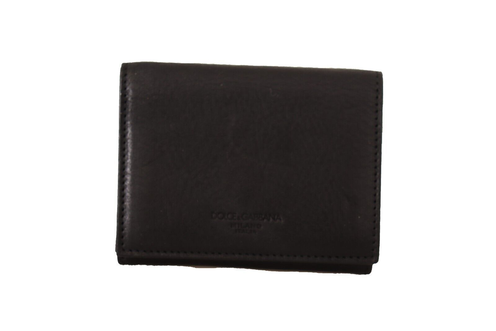 Dolce & Gabbana Black Leather Trifold Purse Belt Multi Kit Women's Wallet