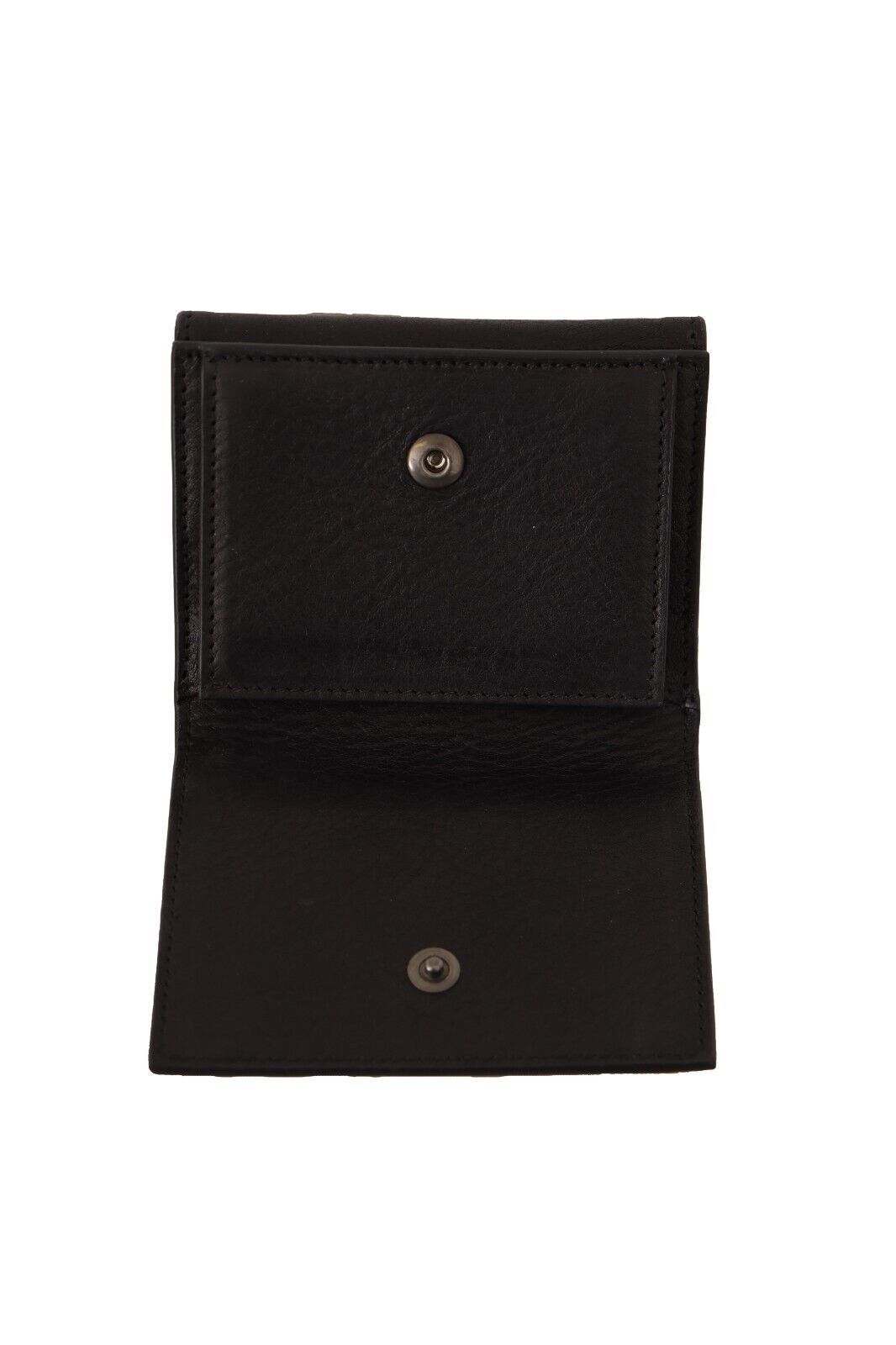 Dolce & Gabbana Black Leather Trifold Purse Belt Multi Kit Women's Wallet