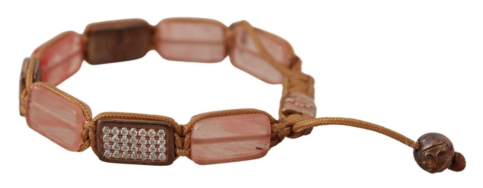 Nialaya Multicolor Crystals Logo Embellished Adjustable Women's Bracelet