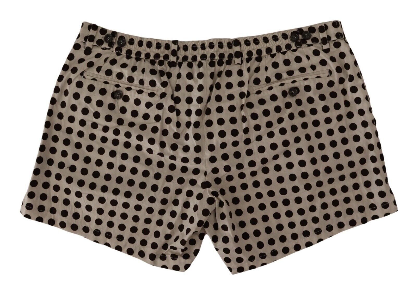 Dolce & Gabbana Black White Polka Dots Cotton Linen Men's Shorts