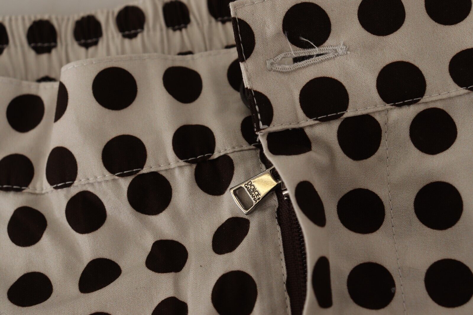 Dolce & Gabbana Black White Polka Dots Cotton Linen Men's Shorts